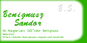 benignusz sandor business card